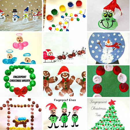 Christmas & Winter Fingerprint Craft Ideas For Kids