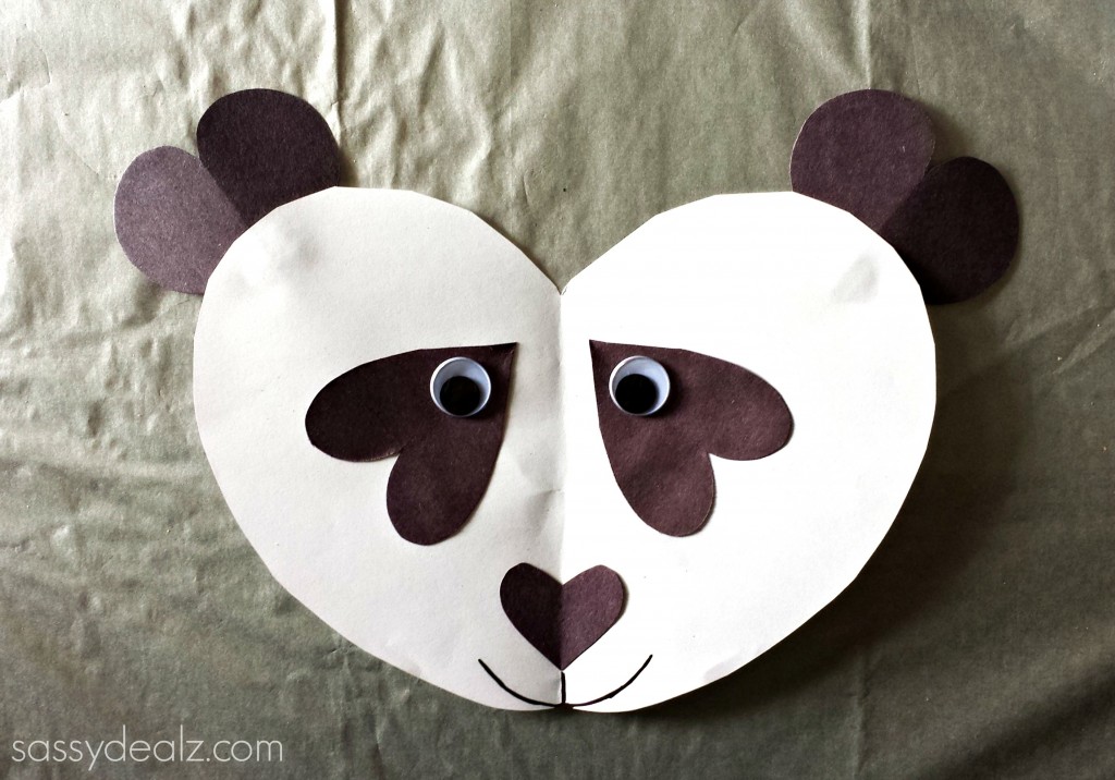 Panda Bear Heart Craft For Kids