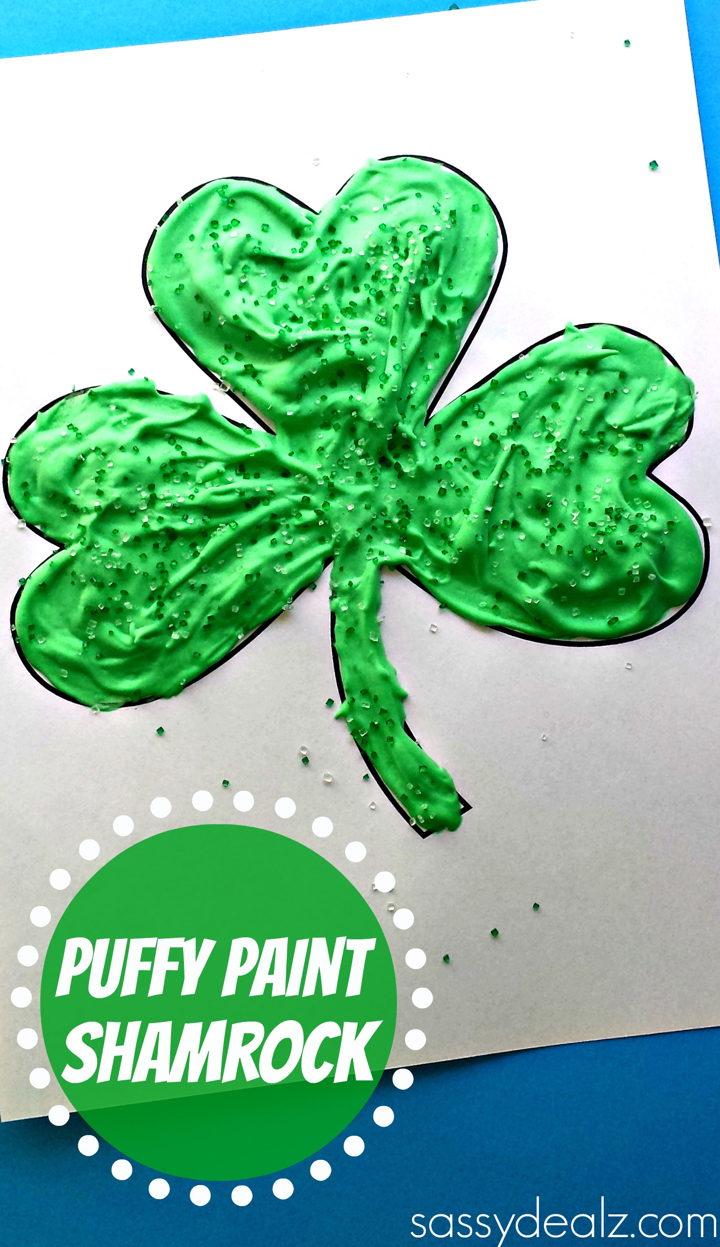 Puffy Paint Shamrock Craft For Kids