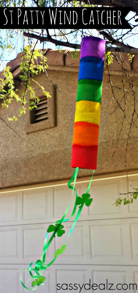 Rainbow Paper Towel Wind Catcher Craft For Kids