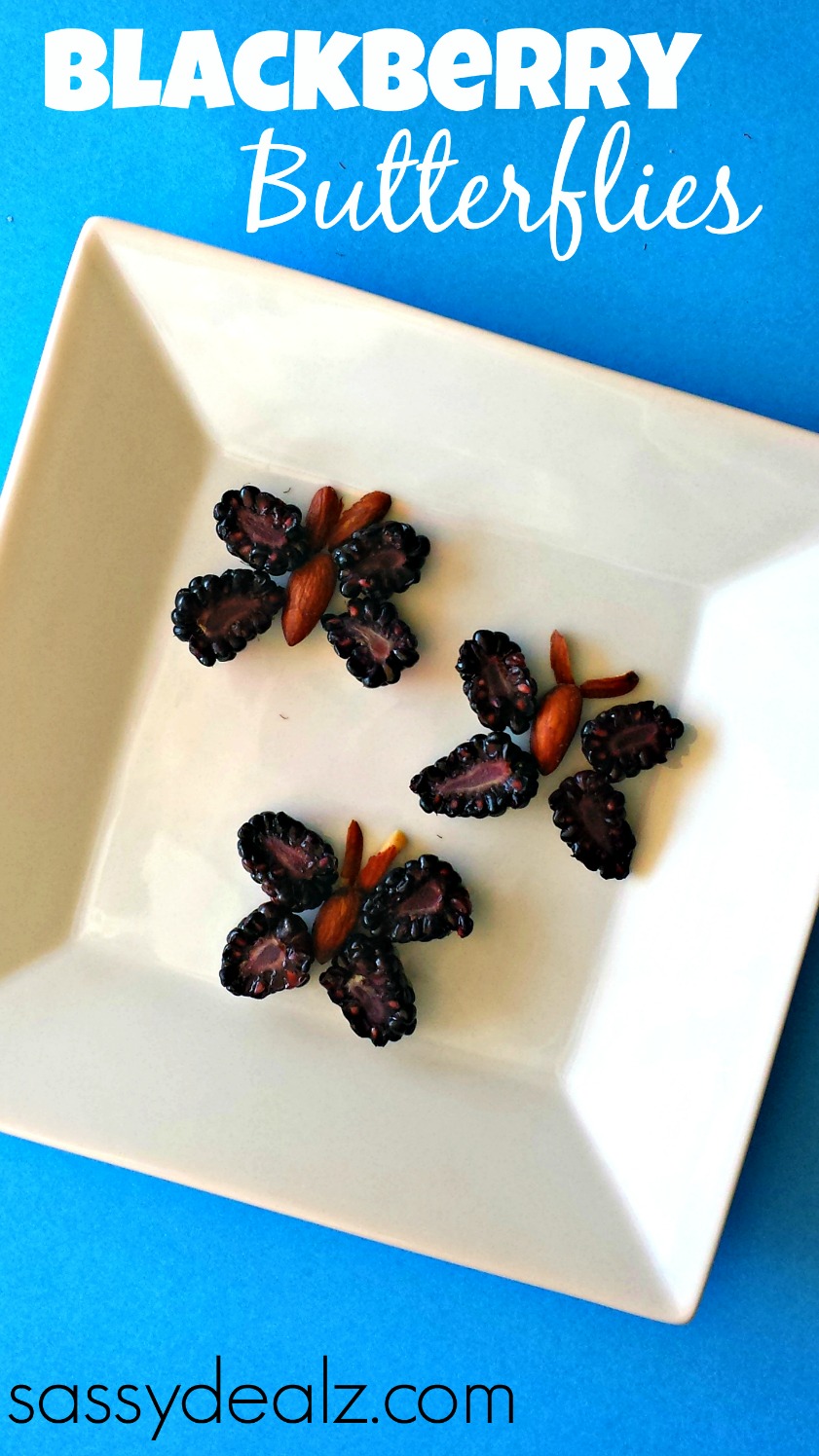 Blackberry Butterfly Snack for Kids (Healthy Idea)