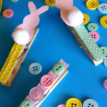 Bunny Clothespin Easter Craft Using Paint Samples