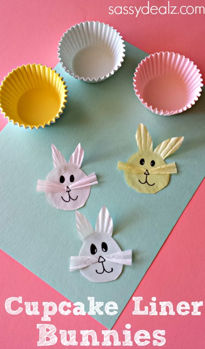 Cupcake Liner Bunny Craft for Kids