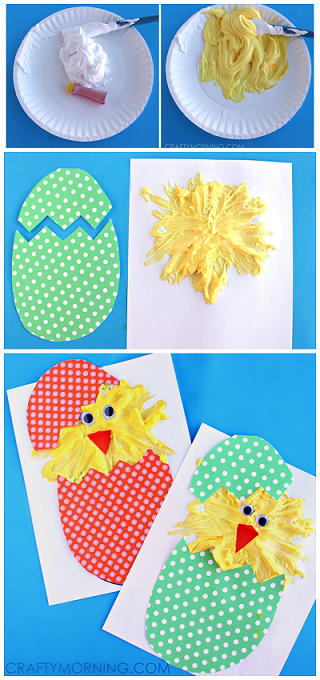 easter-hatching-puffy-paint-chicks-kids-craft