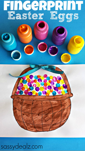 Fingerprint Easter Egg Craft (Free Basket Printable)