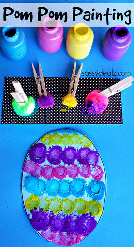 Pom Pom Easter Egg Painting Craft for Kids