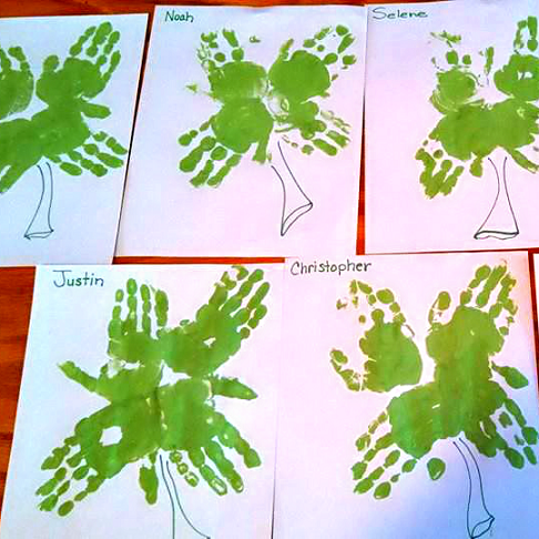 Shamrock Handprint Craft for St. Patrick's Day