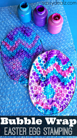 Bubble Wrap Easter Egg Stamp Craft for Kids