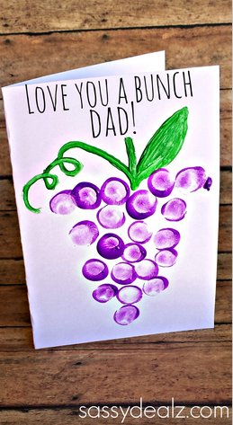 grapes thumbprint fathers day card