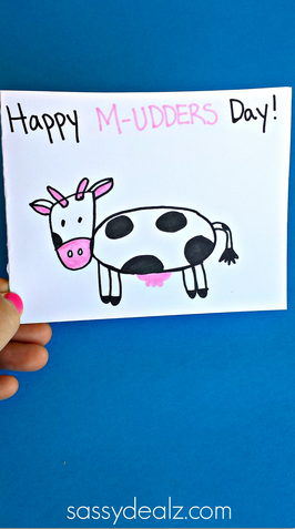 Cow Mother's Day Card Idea for Kids to Make