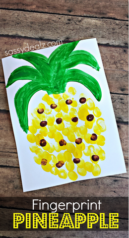 Fingerprint Pineapple Craft for Kids