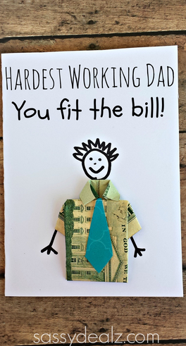 Dollar Bill Origami T-Shirt Father's Day Card