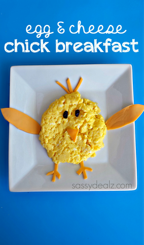Chick Breakfast for Kids Using Eggs & Cheese