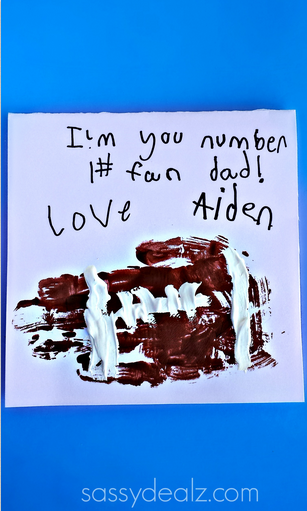 Handprint Football "I'm Your #1 Fan" Father's Day Card