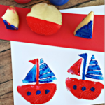 Sailboat Potato Stamping Craft for Kids