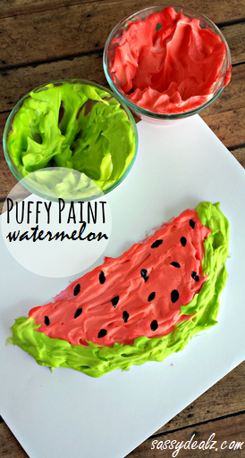Puffy Paint Watermelon Craft for Kids