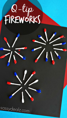Q-Tip Fireworks Craft for Kids