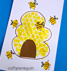 Bubble Wrap Beehive + Fingerprint Bee Craft - Crafty Morning