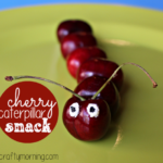 Healthy Cherry Caterpillar Snack Idea for Kids
