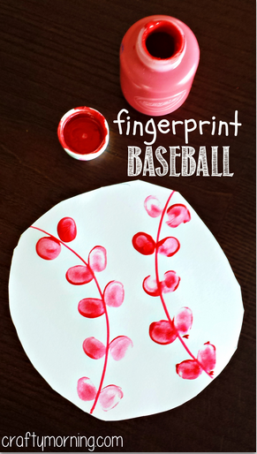 Fingerprint Baseball Craft for Kids