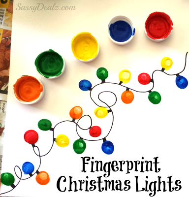 Fingerprint Christmas Light Craft For Kids (DIY Christmas Card Idea!)