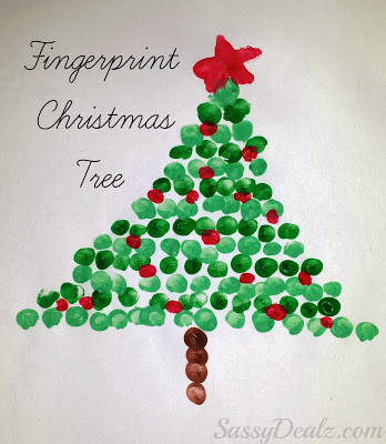 Fingerprint Christmas Tree Craft For Kids