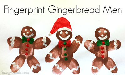 DIY Fingerprint Gingerbread Man Craft For Kids