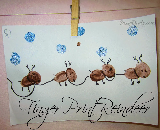 Adorable Fingerprint Reindeer Craft For Kids