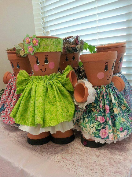 flower-pot-girls-people-craft