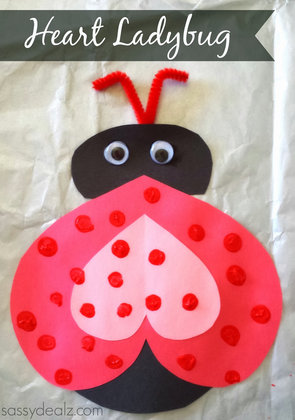 Heart Ladybug Valentines Day Craft For Kids
