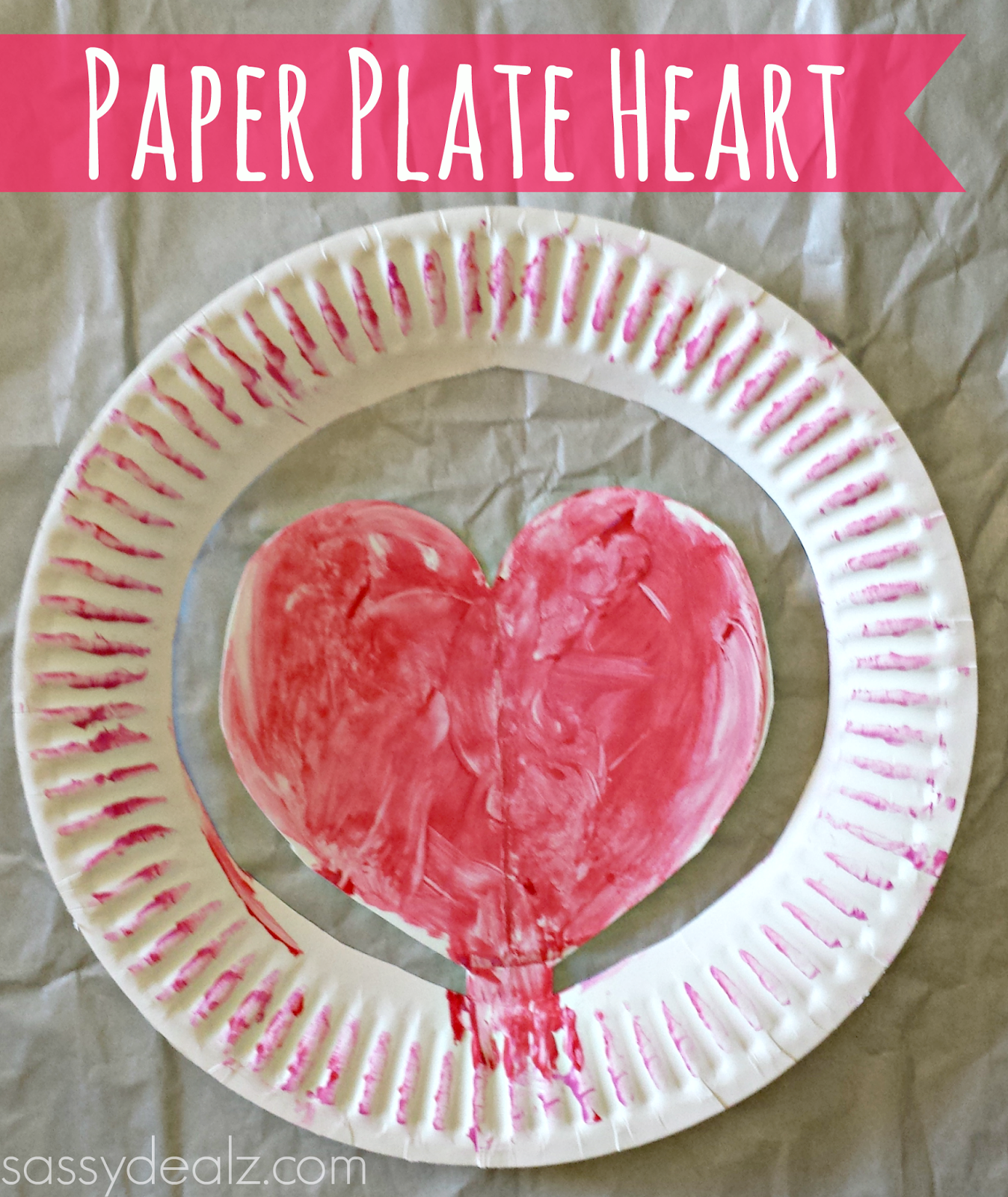 Paper Plate Heart Craft For Kids