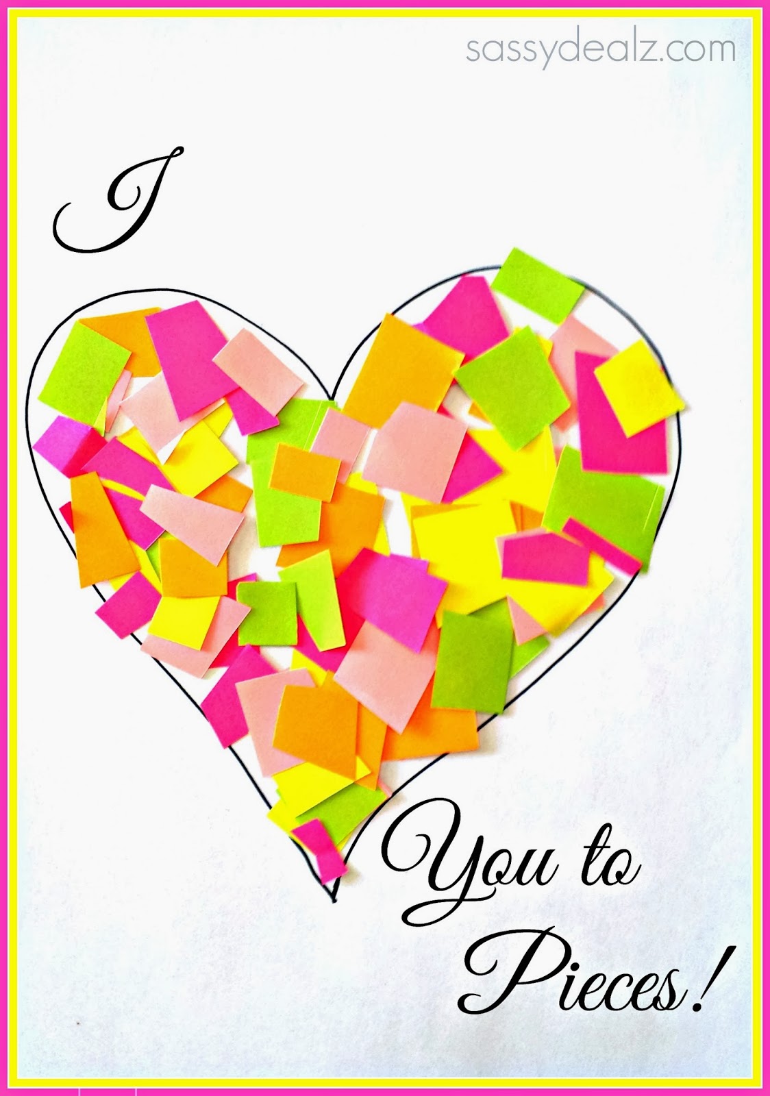 "I Love You to Pieces" Heart Craft For Kids {Valentine Card Idea}