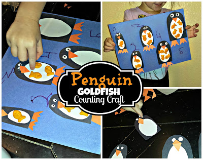 Penguin GoldFish Cracker Counting to 5 Activity & Craft For Kids (Preschoolers)