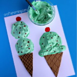 Puffy Paint Ice Cream Cone Craft for Kids