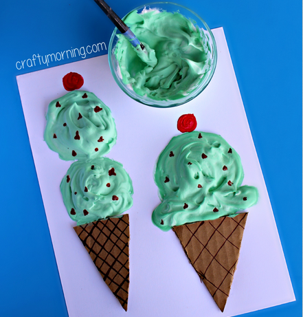 puffy-paint-ice-cream-cone-craft-for-kids