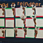 Footprint Reindeer Bulletin Board Idea For Christmas