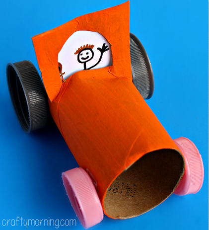 Simple Toilet Paper Roll Car Craft for Kids