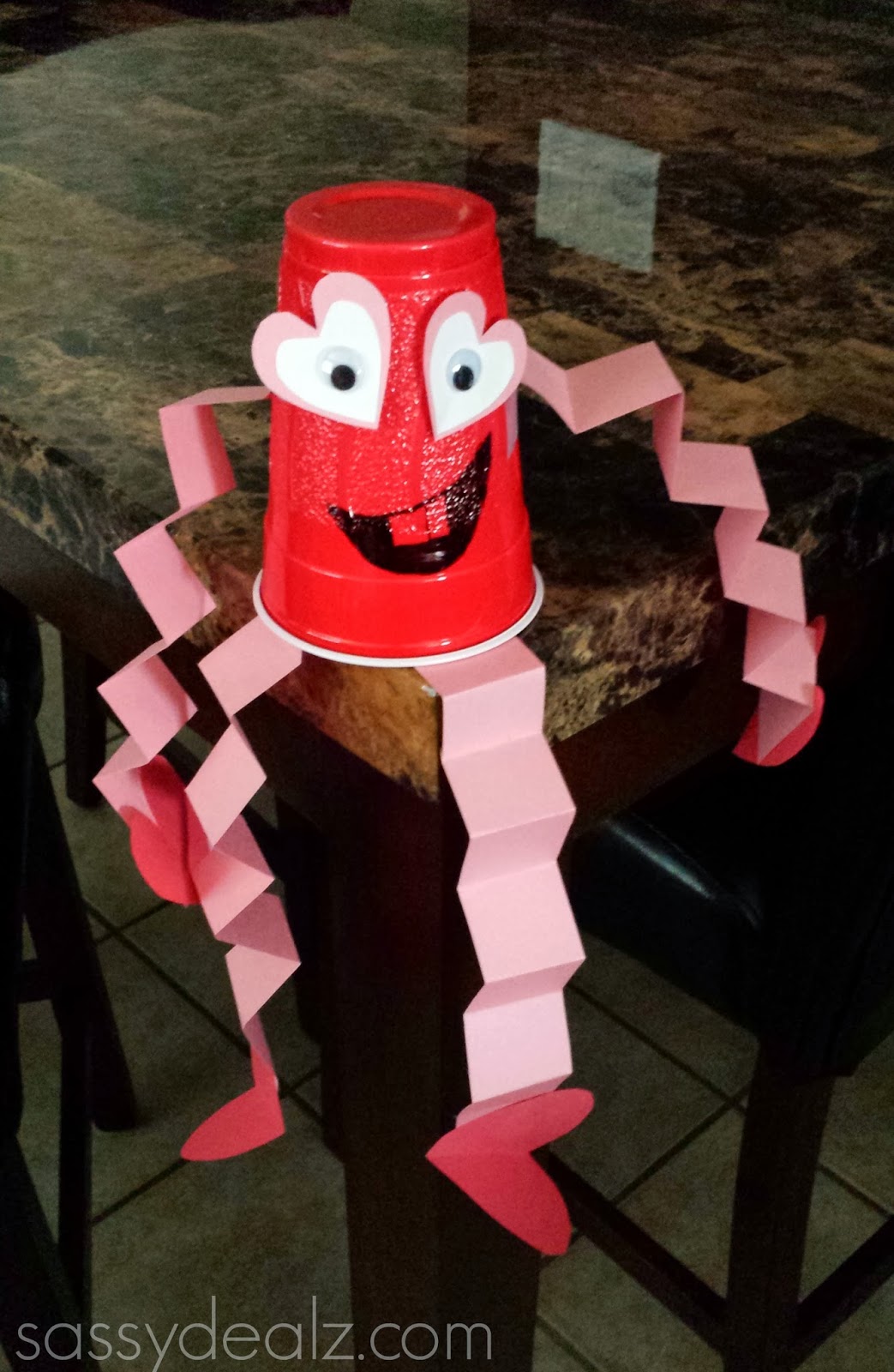 Red Solo Cup Valentine's Day Craft For Kids {Heart Man}