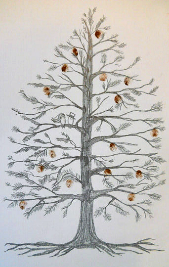 pinecone-tree-fingerprint-wedding-guestbook-idea