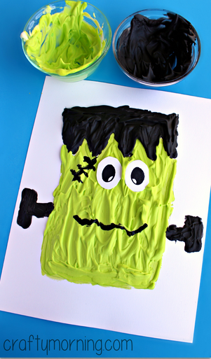 Puffy Paint Frankenstein Craft for Kids - Crafty Morning