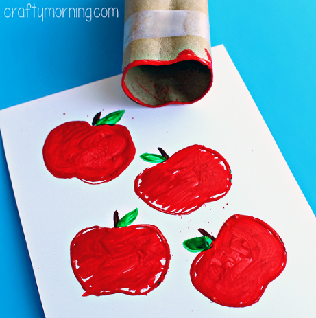 Make Apple Stamps Using a Toilet Paper Roll