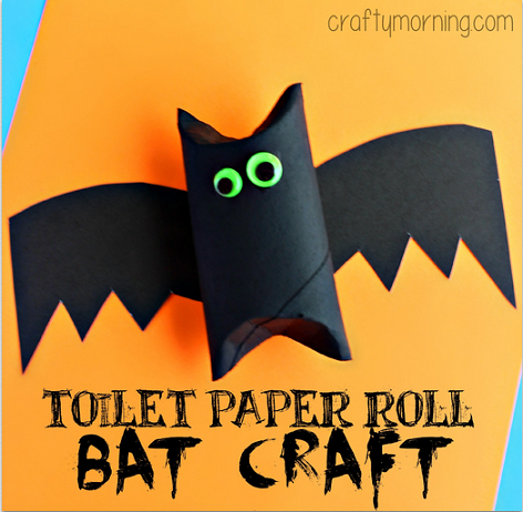 Toilet Paper Roll Bat Craft for Kids