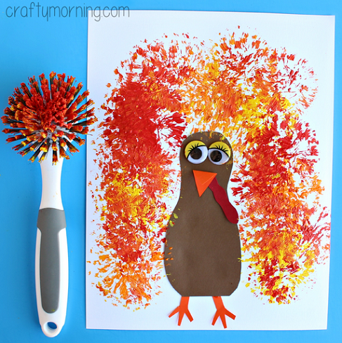 dish-brush-turkey-thanksgiving-craft