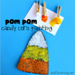 Candy Corn Craft using Pom Poms to Paint