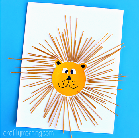 Spaghetti Lion Craft for Kids