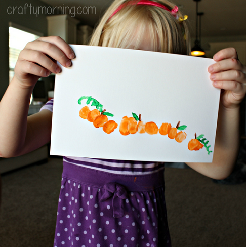 Thumbprint Pumpkin Patch Craft for Kids