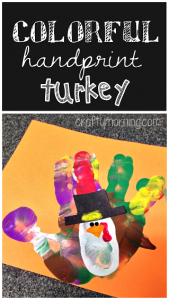 Colorful Handprint Turkey Craft For Thanksgiving - Crafty Morning