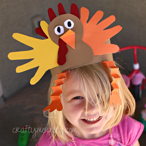 Handprint Turkey Hat for a Thanksgiving Craft