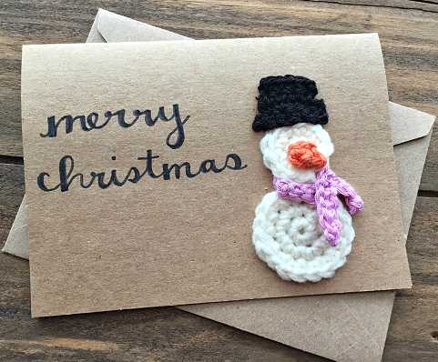 Crochet Snowman Christmas Card Idea