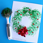 Dish Brush Christmas Wreath Craft for Kids - Crafty Morning